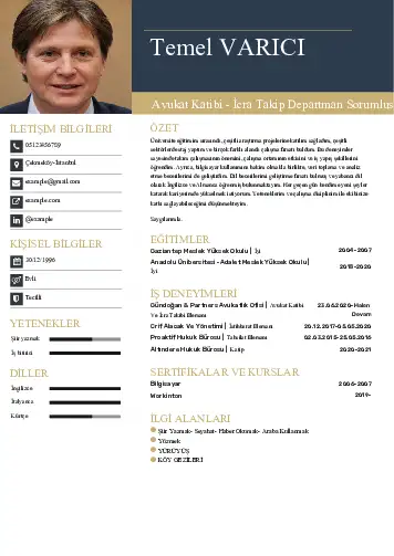 Hukuk Sekreteri Cv Örnekleri cv indir